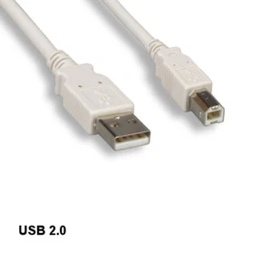 LOT 10pcs Beige 15' USB 2.0 Type A to B Cord 28AWG 480Mbps Scanner Printer HDD - Picture 1 of 1