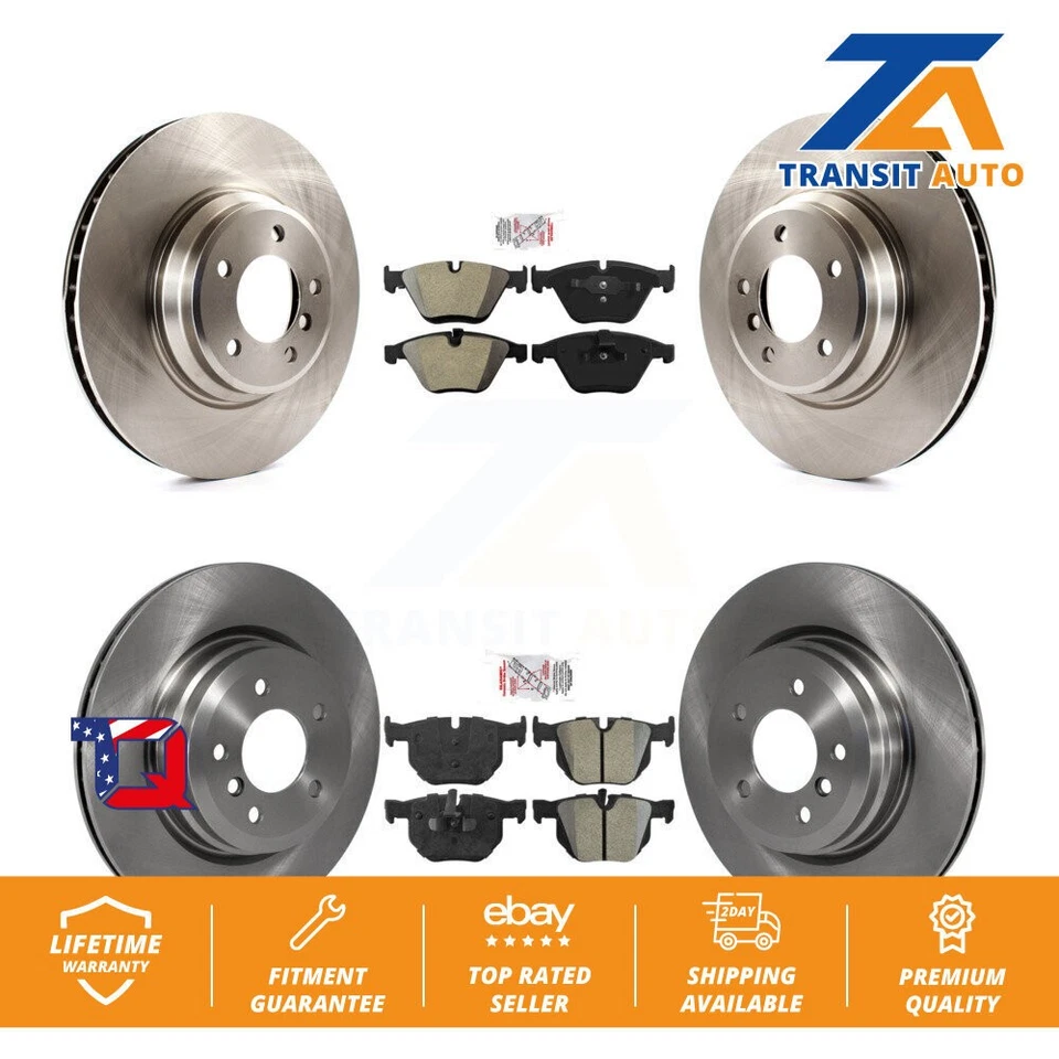 Front Rear Semi-Metallic Pad Brake Rotors Kit For BMW 335i xDrive X1 335xi 335is - Image 1 of 4