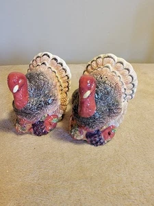 Turkey Ceramic Salt And Pepper Shakers 4" Tall - Picture 1 of 6