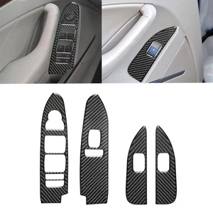 4Pcs For Cadillac CTS Sedan 2008-22 Carbon Fiber Rear Window Lift Switch Cover - Picture 1 of 12