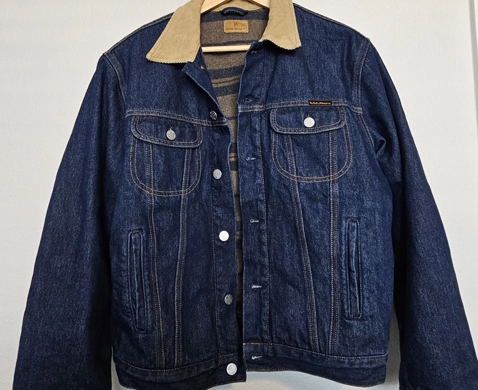 Nudie Jeans Johnny Thunder 羊毛毯内衬卡车司机夹克男式 S 码,   — 第 1/4 张图片