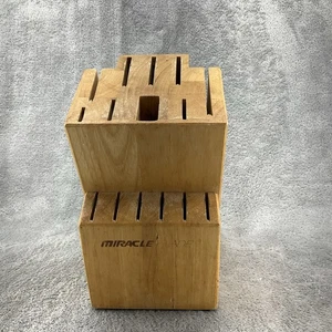 Miracle Blade III Holz Messerblock 15 Schlitz Natural Finish Block nur 233 - Bild 1 von 9