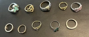 Trachtenring Konvolut silberfarben goldfarben Türkis Stil - Bild 1 von 5