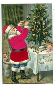 Babbo Natale Decorazione Albero, Buon Natale, Cartolina d'epoca - Foto 1 di 2
