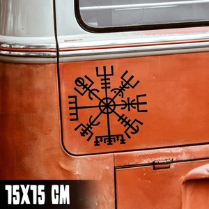 AUTO AUFKLEBER "VEGVISIR #1" 15X15 WIKINGER KOMPASS TATTOO TUNING STICKER #0200 - Bild 1 von 6