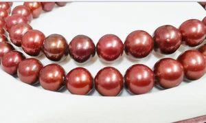 Huge 17"11-13mm Natural South Sea Genuine Chocolate Round Pearl Necklace 10266 - Picture 1 of 4
