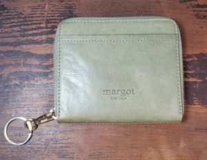 Porta carte/portafoglio Margot New York vera pelle verde oliva chiaro 5" - Foto 1 di 12