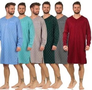 Herren Nachthemd langarm Sleepshirt Nachtwäsche Gr. M L XL 2XL - Bild 1 von 28