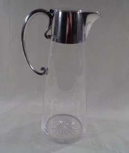 Vintage 1903 Hukin & Heath Sterling Silver Glass Water Wine Ewer Pitcher SG-610 - Picture 1 of 10