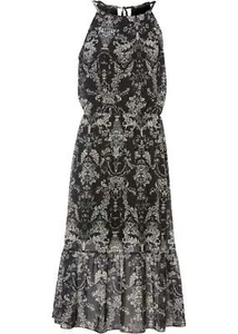 Kleid mit Bindeband Gr. 40/42 Schwarz Midi-Dress Sommerkleid Cocktailkleid Neu* - Bild 1 von 1