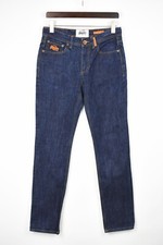 SUPERDRY Vintage Orange Dry Skinny Jeans Men W32/L34 Zip Fly Pockets Logo