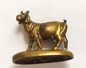 Goat Figurine Ornament Solid Brass 35 mm Hand made Vintage Rare - Picture 1 of 17