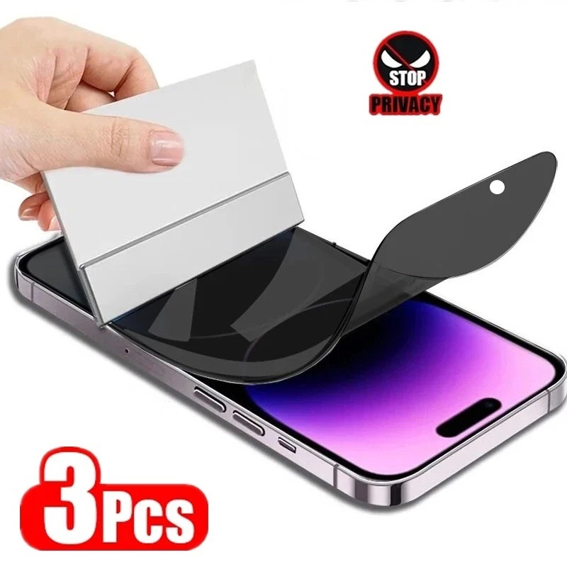 Film Protection ANTI-ESPION Hydrogel iPhone 17 16 15 14 SE 13 12 Mini 11 Pro Max - Photo 1/4