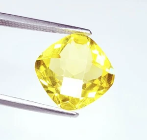Zafiro amarillo natural 10 quilates piedras preciosas sueltas certificadas tamaño anillo gema corte cojín - Imagen 1 de 13