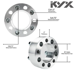 2'' 2X Wheel Spacers Adapters 5x4.75|12x1.5 87.1mm for Chevy Camaro Corvette S10 - Picture 1 of 11