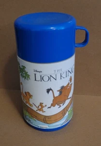 DISNEY Simba LION KING Plastic THERMOS BOTTLE w/Stopper & Cup vintage 1994 - Picture 1 of 7