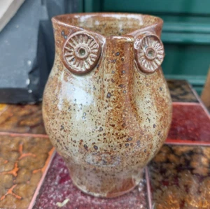 Céramique Zoomorphe Pichet Cruche Grès Piryté Chouette Hibou - Imagen 1 de 8