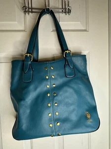 US Polo Assn türkis blau Handtasche Beuteltasche Tasche Handtasche Pferd Reiter Logo Reitsport gebraucht, in einwandfreiem Zustand - Bild 1 von 9