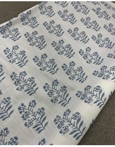 GP & J Baker Wild Flower Blue Printed Floral Upholstery Fabric BTY - Picture 1 of 1