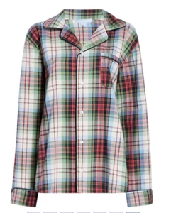 Women's HILL HOUSE Home The Quentin Set White Tartan Pajamas NWT small $118 - Picture 1 of 3