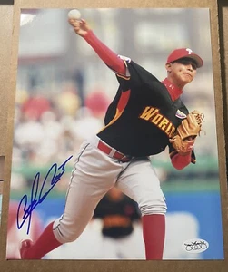 CARLOS CARRASCO SIGNED AUTOGRAPHED 8X10 Photo PHILADELPHIA PHILLIES JSA - Picture 1 of 1