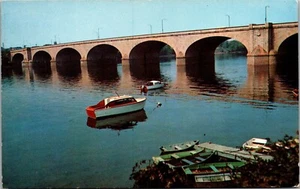 Vtg Hartford CT Bridge Over Connecticut River 1950s View Postcard - Picture 1 of 2