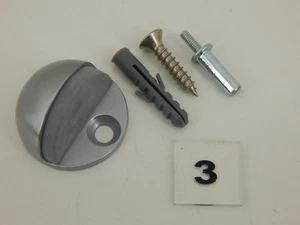 3 STANLEY COMMERCIAL BRASS LOW-RISE FLOOR DOORSTOPS SATIN CHROME SP9202 57-0003 - Picture 1 of 2
