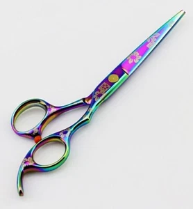 Professional Hair Cutting Scissors Sheers RAINBOW FLORAL - 6 Inches - SHARP! - Picture 1 of 9