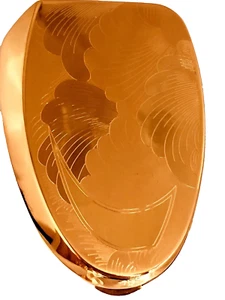 AUSSERGEWÖHNLICHES Art Deco geprägtes Federmuster groß Elgin American Compact! - Bild 1 von 4