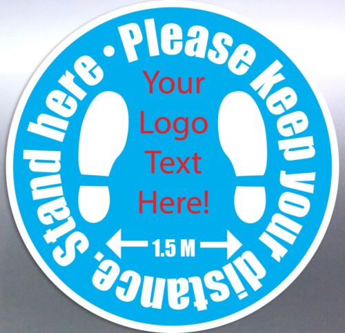 Stand here floor sticker custom to logo words text decal safe 1.5 Meters design