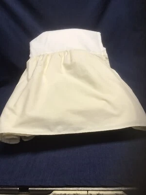 Vtg Queen Size Ivory Bed Skirt Ruffle 18" Drop Easy Care Cotton Poly Made in USA - Image 1 of 4