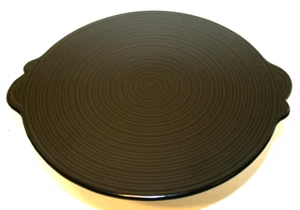 Plato de soporte para pastel remolino negro cerámica vintage Laslo para Mikasa - Imagen 1 de 5