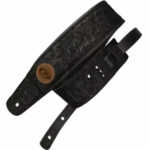 K2 Brazilian Garment Leder 3" Gitarrengurt, Floral Black K2VTSL52 - Bild 1 von 2