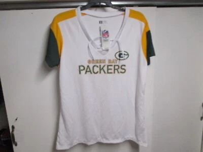 CAMISETA CON CORDONES GREEN BAY PACKERS NFL.COM PARA MUJER (XL) NUEVA CON ETIQUETAS COLORES DEL EQUIPO CORTE ELEGANTE Foto 1 de 4