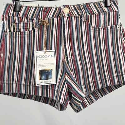 Pantalón corto Indigo Rein tiro alto a rayas talla 7 Foto 1 de 4