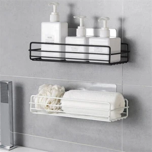 Kitchen Bathroom Shower Shelf Storage Suction Basket Caddy Rack Hold Stainless - Picture 1 of 8