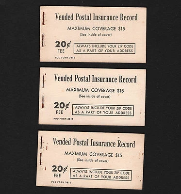 OPC Lot of 3 1966 Sc#Q12 Vended Postal Insurance Record Mint Booklets - Image 1 of 2