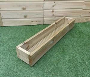 Raised Garden Planter 90cm Window Box Handmade Planting Trough Raised Flower Bed - Picture 1 of 4