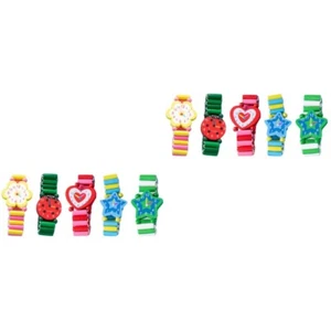 10 Pcs Simulierte Holzarmbanduhr Spielzeug -Briefpapier Geschenke Kunsthandwerk - Bild 1 von 12