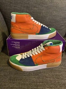 Nike SB Zoom Blazer Mid Edge Orange Green DA2189-800 Men's Size 9 Women's 10.5 - Picture 1 of 5
