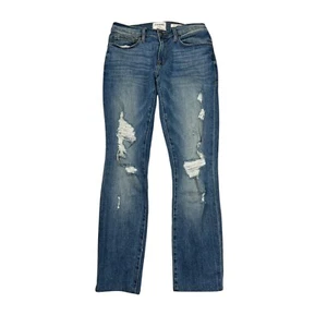 FRAME L'Homme Skinny Distressed Boyfriend Jeans ALTERED Medium Wash Womens 27 - Picture 1 of 6