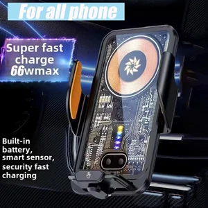 Q9QD Wireless Car Charger Auto Clamping Mount 66W Fast Charging Car Phone Mount - Photo 1 sur 20
