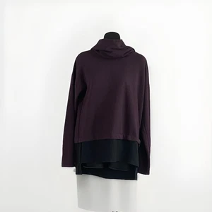 Calia by Carrie Underwood Plum & Black Soft Modal Cowl Neck Hoodie Size M - Picture 1 of 7