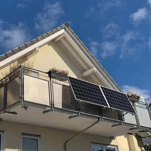 Balkonkraftwerk Balkonhalterung verstellbar 30°-50° Solarmodul Halterung Alu - Picture 1 of 2