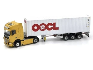 SCANIA 730S - with Trailer & 40" Container OOCL  - yellow - Unique 1:64 - Picture 1 of 6