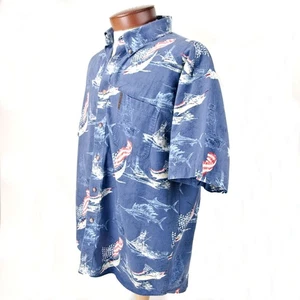 Clearwater Outfitters Mens Shirt M Fishing Boats Flags Marlin Camp SS Patriotic - Picture 1 of 12
