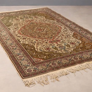 Antiker Kaisery Teppich Baumwolle Feiner Knoten Türkei 230 x 148 cm Originell - Bild 1 von 9