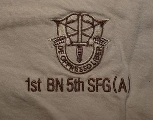Original 1st Battalion 5th Special Forces Group Embroidered Tan T-shirt XL - Picture 1 of 3