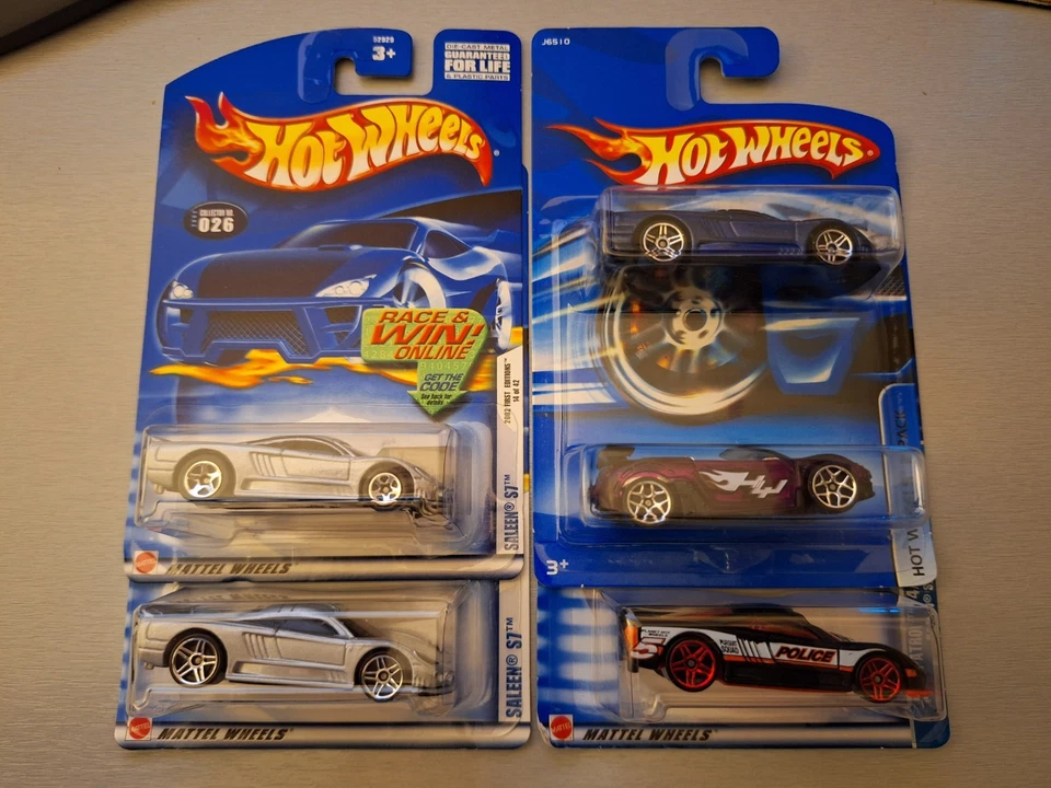 Hot Wheels Saleen S7 & Trak Tune Lote de 5: azul S7 Paquete de 2 variación plateada negro Foto 1 de 4