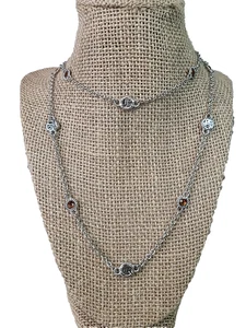 Judith Ripka Couture Sterling Silver & Citrine 35" JR Initials Necklace! 188 - Picture 1 of 10